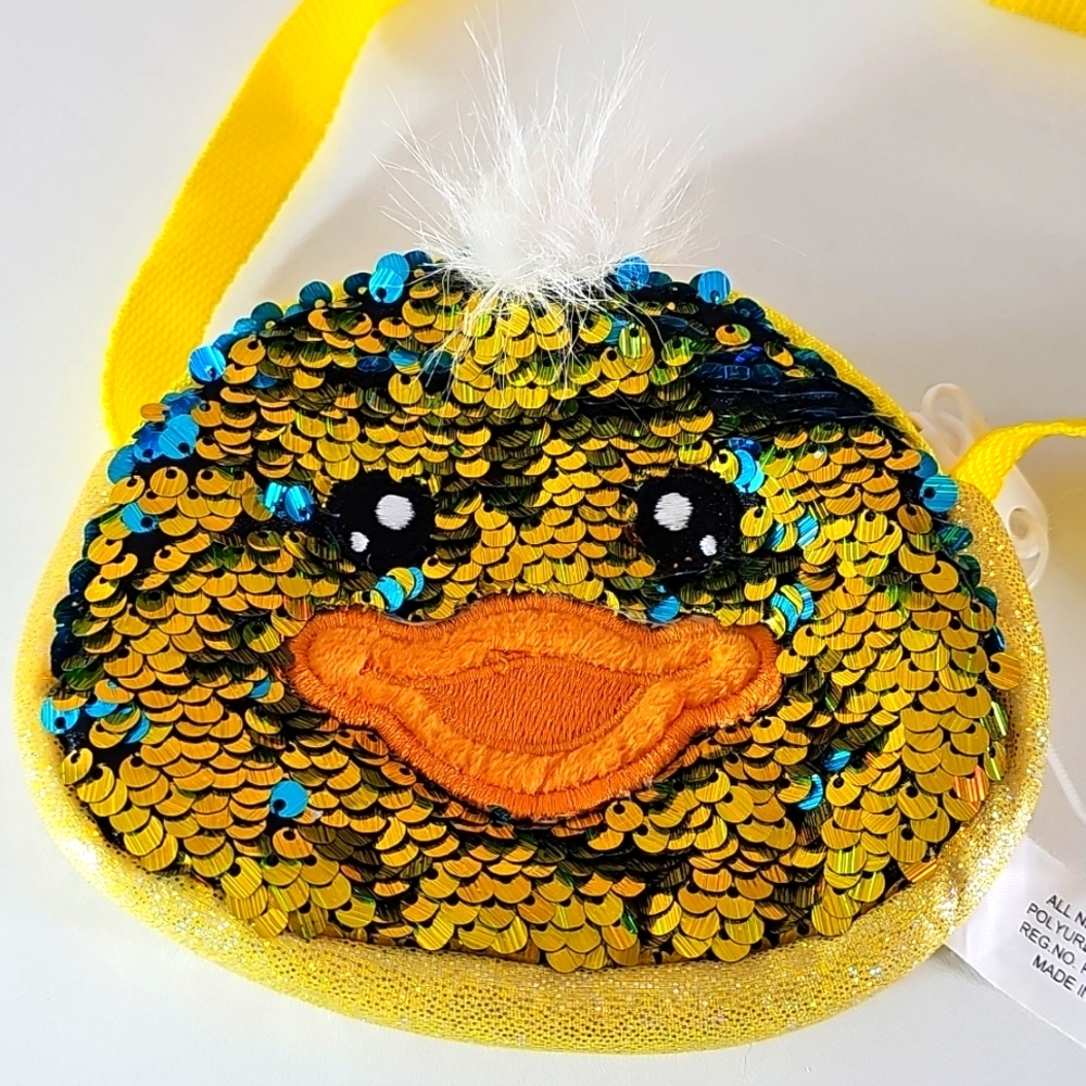 Duck Face Sequin Small Kids Purse Easter Bag L18